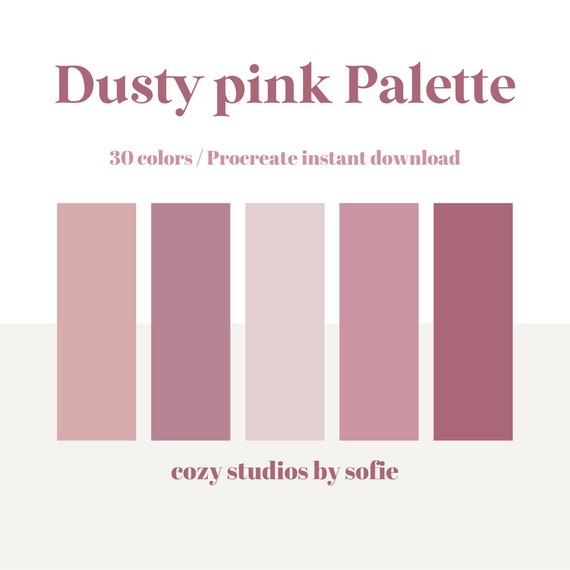 Dusty Pink Color Palette Color Palettes Procreate Color Etsy