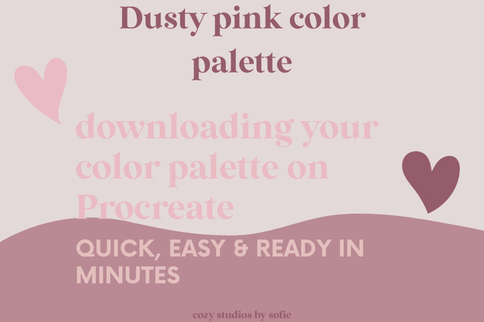 Dusty Pink Color Palette Color Palettes Procreate Color - Etsy