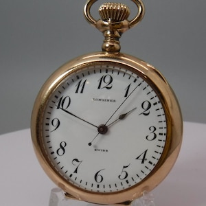 LONGINES Rare Factory Modified Center Seconds 15 Jewel Pendant / Pocket Watch circa 1907