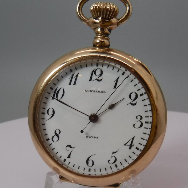 LONGINES Rare Factory Modified Center Seconds 15 Jewel Pendant / Pocket Watch circa 1907