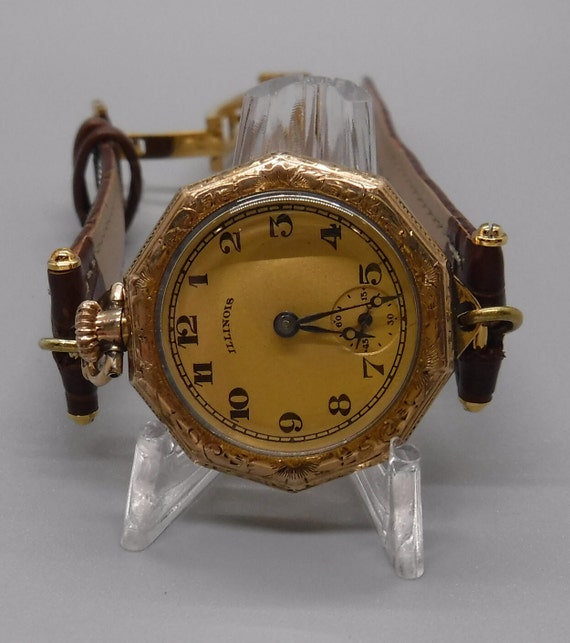 Montre De Poche Illinois Ariston, 23 Rubis, Taille 14/12, Rare Triple Signée - Occasion Très Bon état