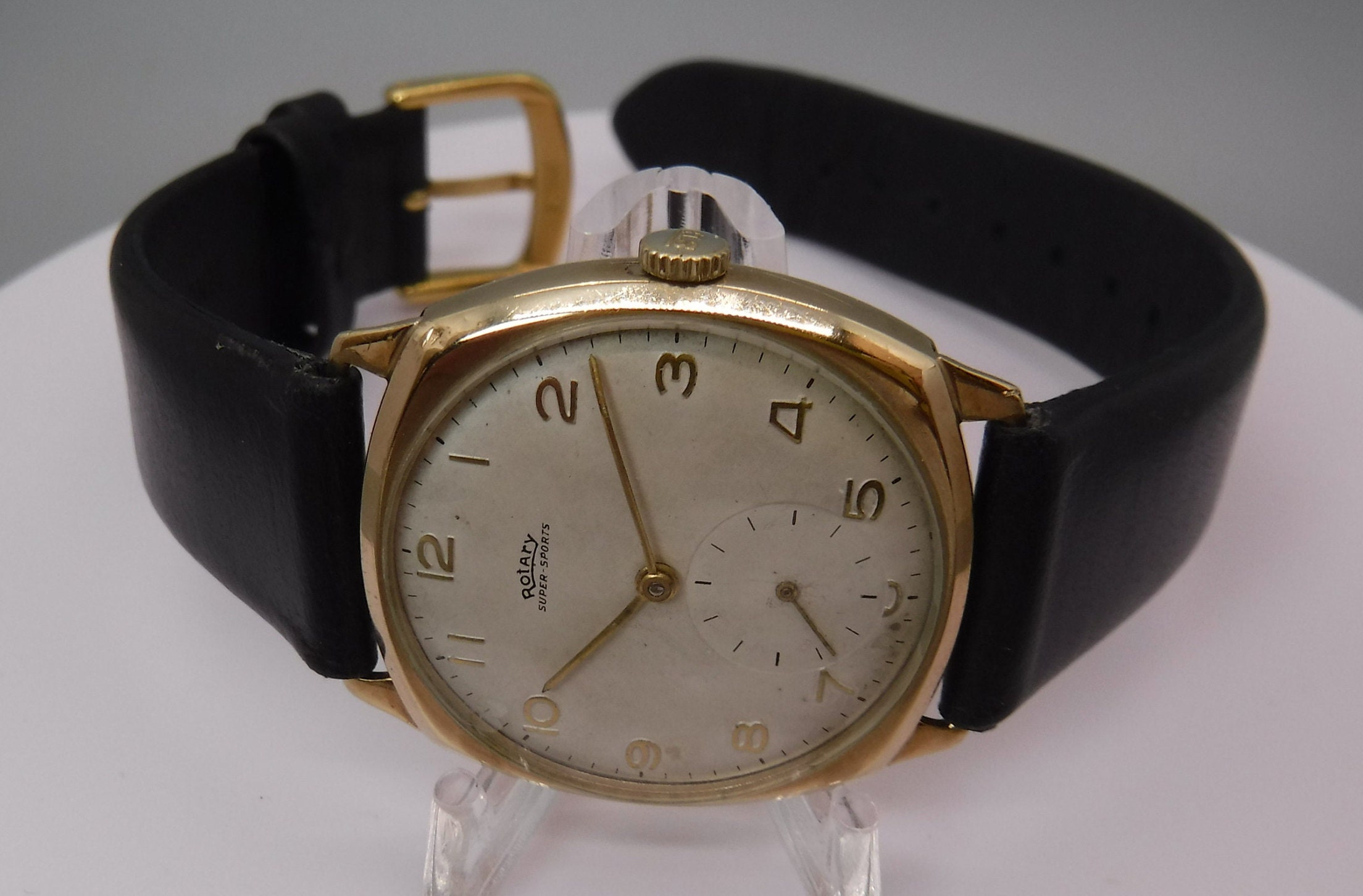 Rotary Super sports 9K Gold Case Wristwatch Etsy UK