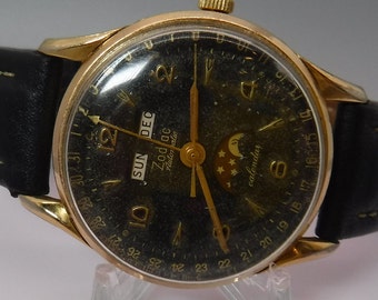 Gorgeous Zodiac Triple Date Moon Phase Self Winding Wristwatch