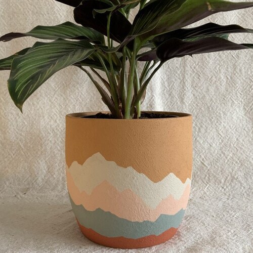 XL Customisable Hand Painted Indoor Plant Pot No Drainage Etsy