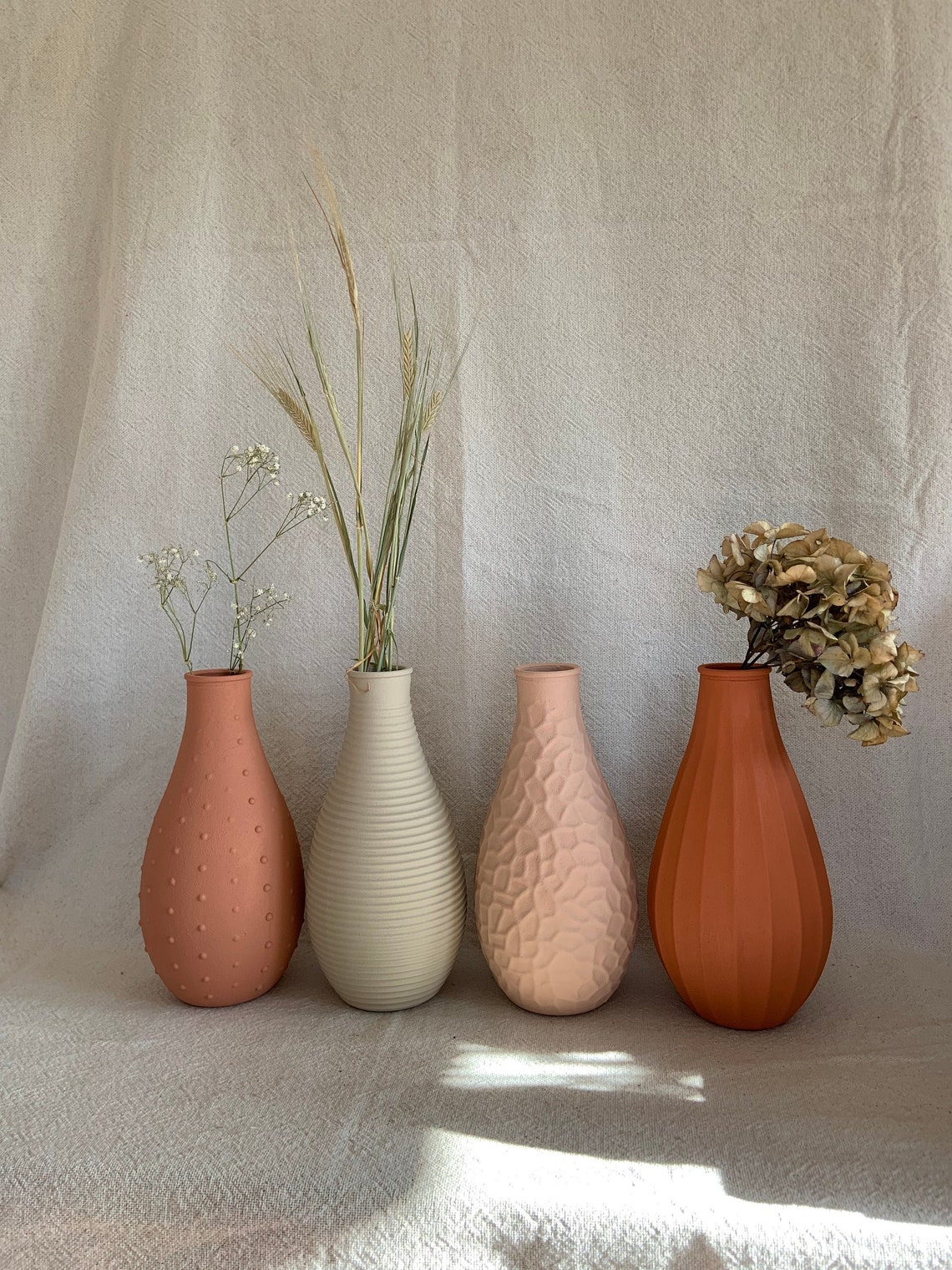 Matte Textured Large Ridged Vase for Dried Flowers and Pampas Etsy