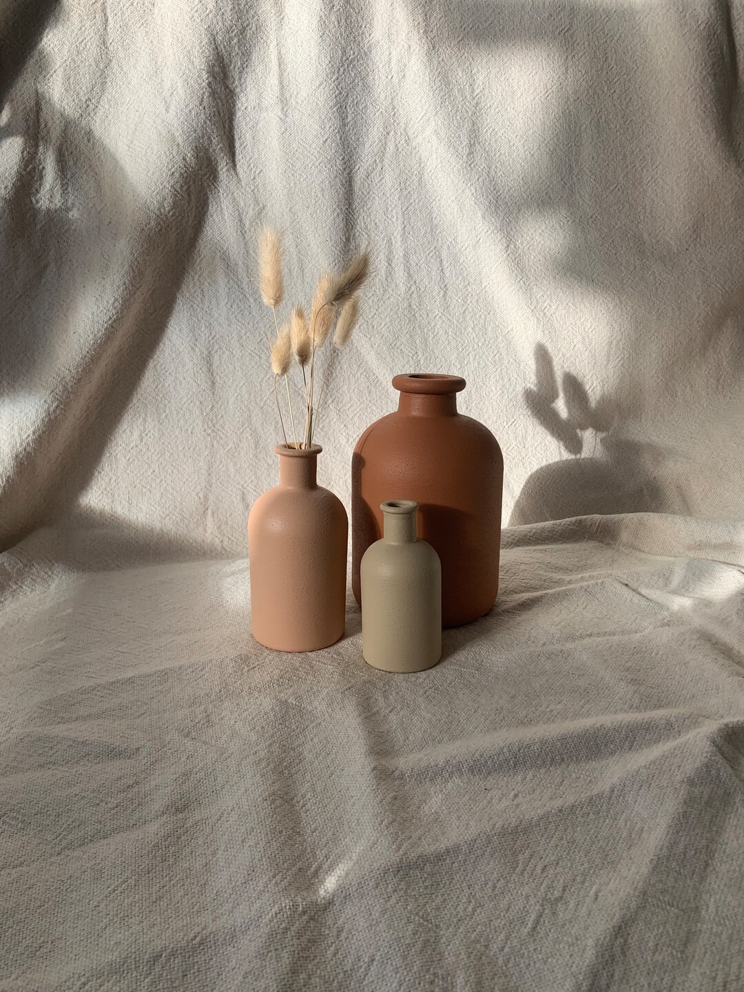 Matte Textured Large Slimline Vase for Pampas 18cm Tall 9 Colours