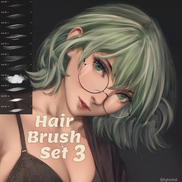 Hair Brush Set 3 for Procreate!
