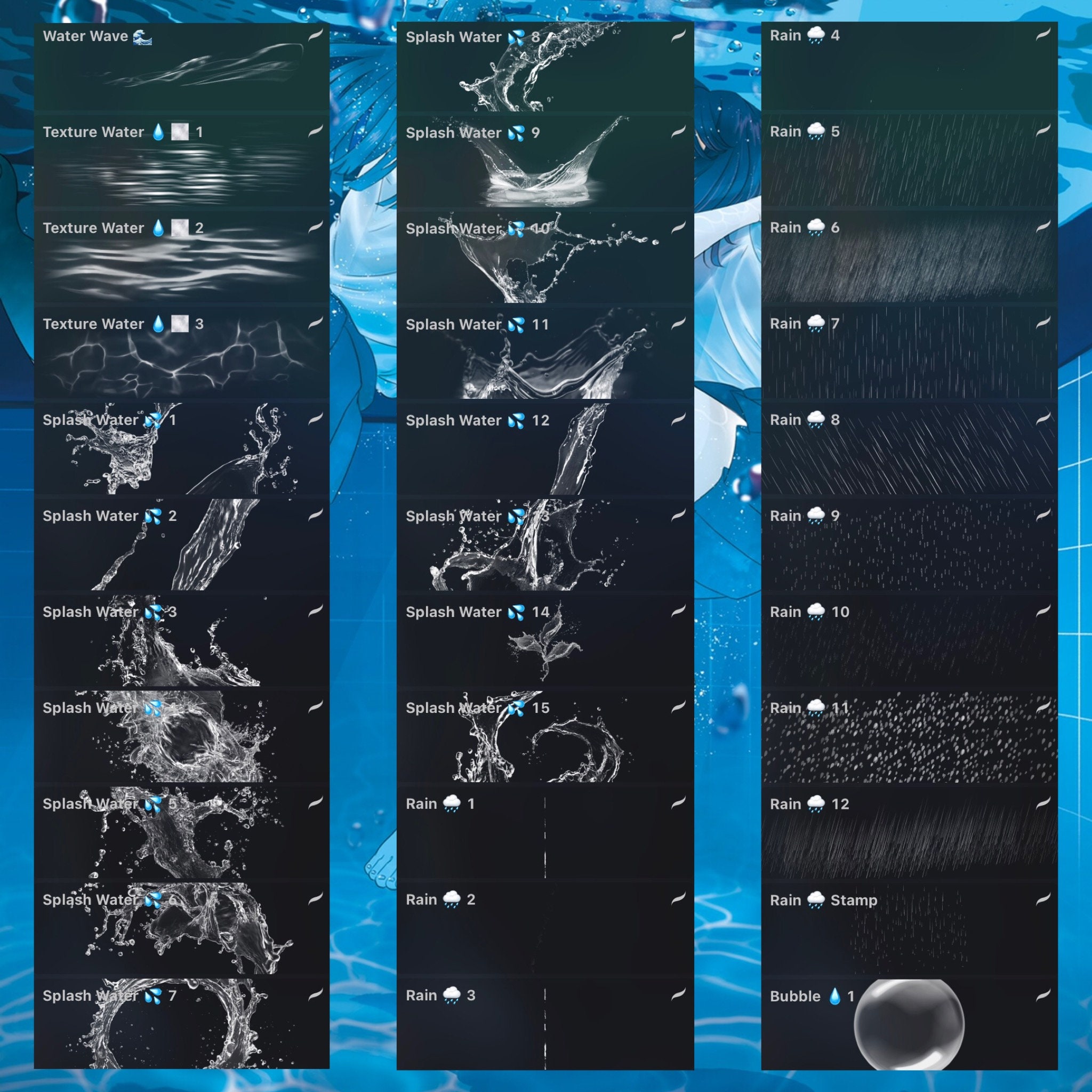 Deluxe Bubble & Water Brush Set for Procreate Etsy