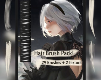 Hair Brush Pack + Texture for Procreate!