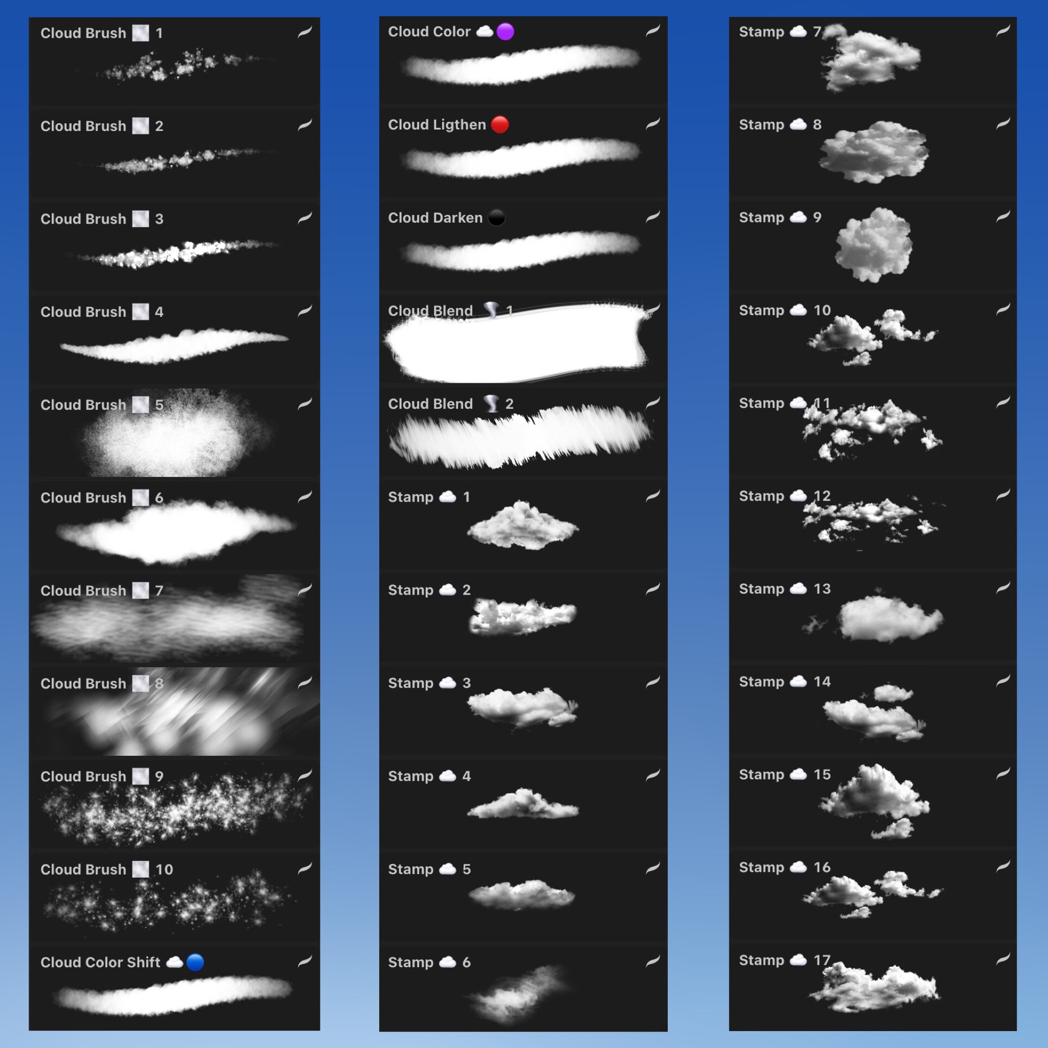 Clouds Brush Set for Procreate Etsy