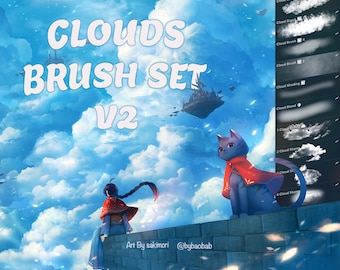 ¡Conjunto de pinceles Nubes V2 para Procreate!
