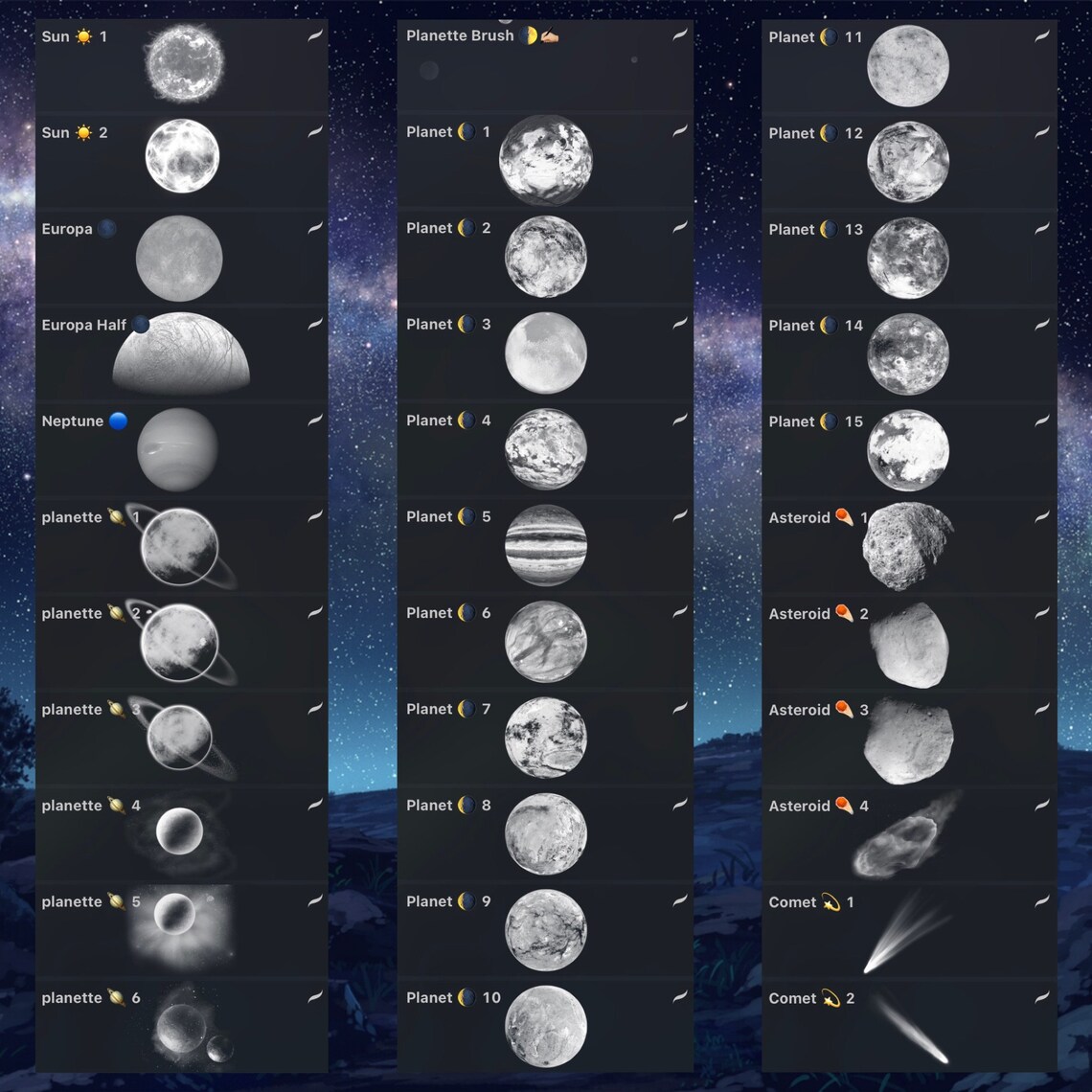 Space Pro Create Space Brush Set for Procreate! - Etsy