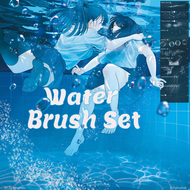 Water Brush Set for Procreate Etsy