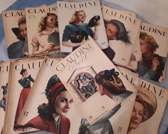 Rare collection of the French weekly Claudine. 83 issues from 1945 to 1947