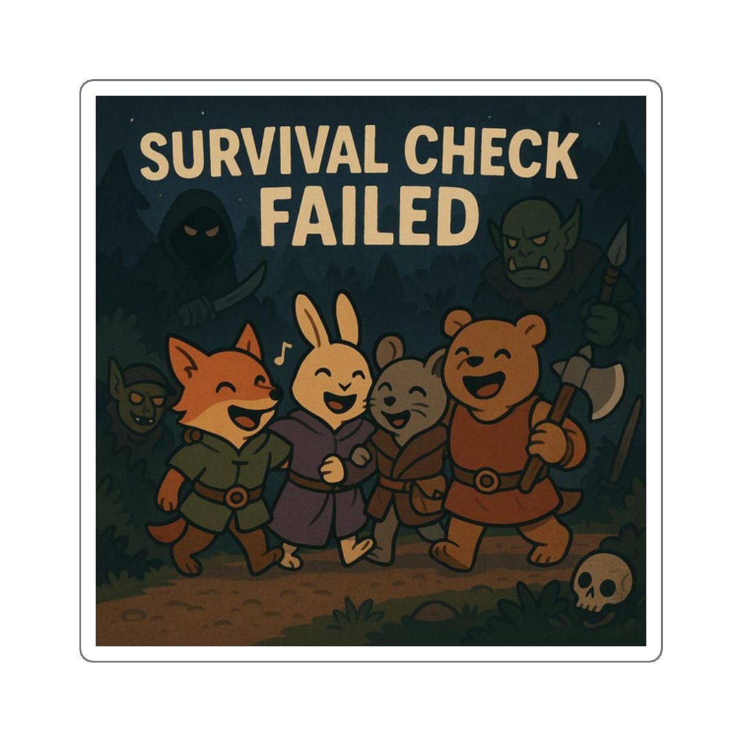 Survival Check Failed Sticker | Funny RPG Party Vinyl Decal - Etsy