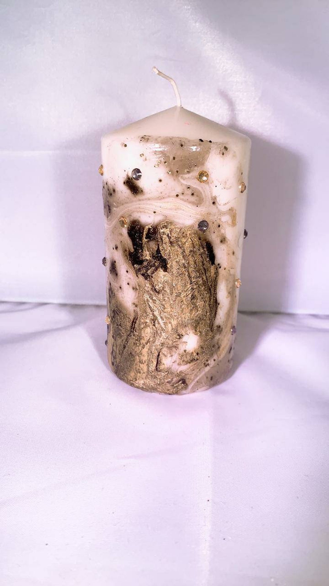 Marble effect candle Etsy