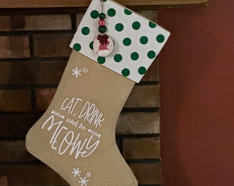 Cat Christmas Stocking for Cats, Fur Babies, Cat Parent #14