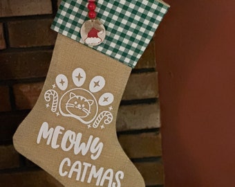 Cat Christmas Stocking for Cats, Fur Babies, Cat Parent #12