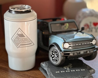 Ford Bronco - laser engraved - Multi-use coozie - Bronco Trim Black Diamond Badge