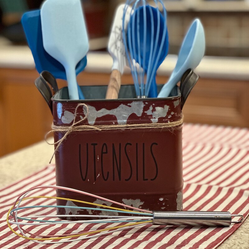 Red Utensil Holder - Etsy