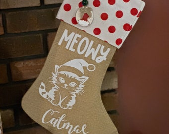 Cat Christmas Stocking for Cats, Fur Babies, Cat Parent #8