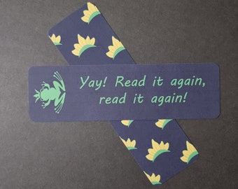 Read it again Bookmark || Magical Bookmark, Royal Bookmark, Frog Bookmark, Cute Bookmark, Stationery Gift, Card Bookmark