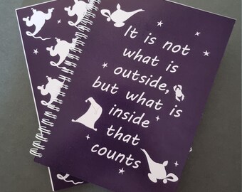 A5 What is on the inside that counts Notebook|| Magical Notebook, Lined Notebook, Purple Notebook, Genie Notebook, Stationery Gift