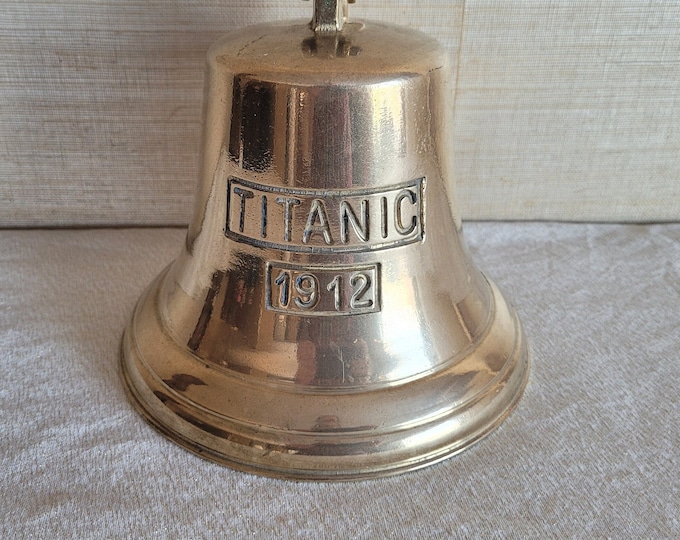 RMS TITANIC 1912 Brass/aluminum Bell W/ Sailor's Macrame Spiral Rope
