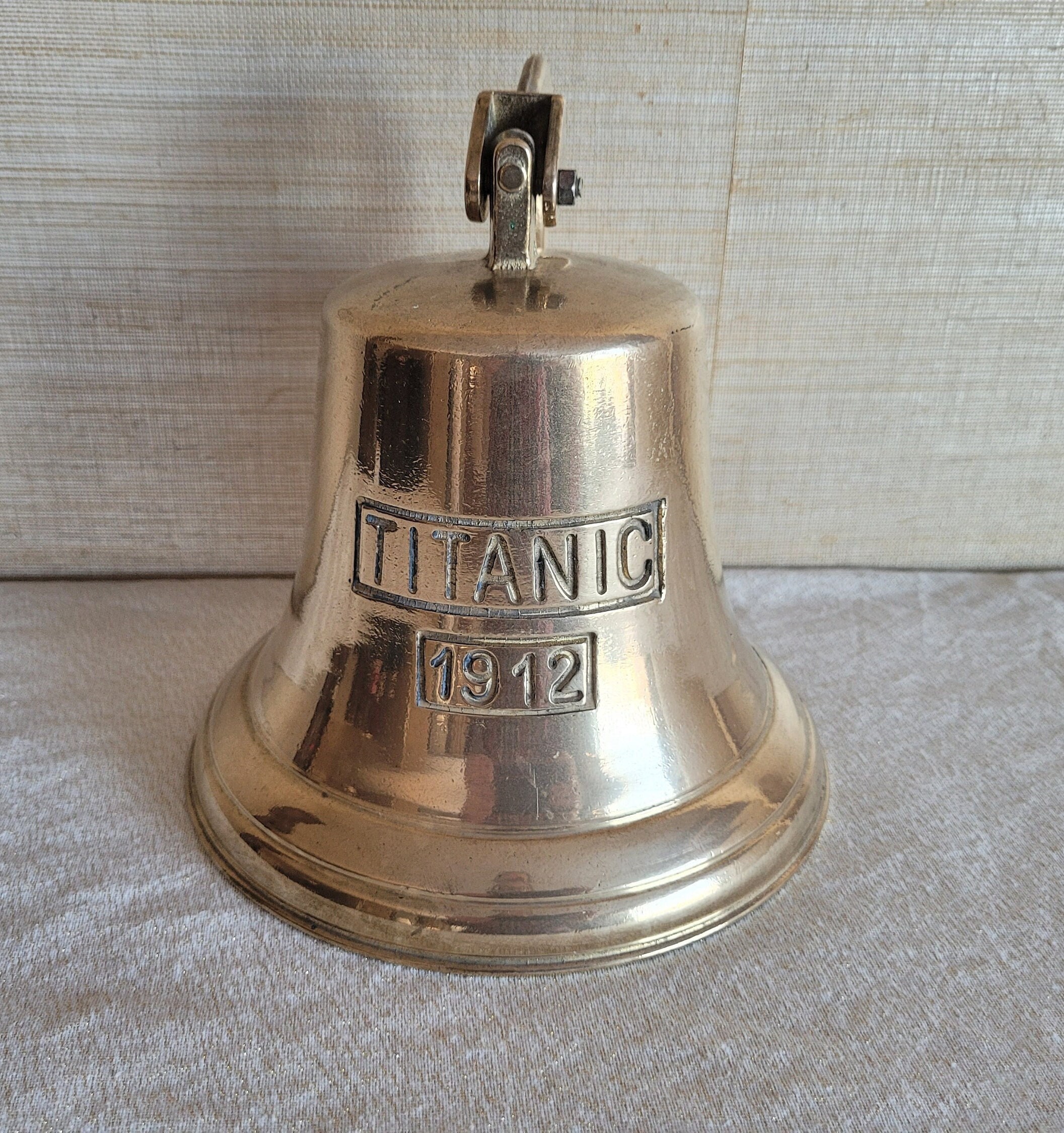 Vintage Brass Maritime Ship Bell Titanic Bell 1912 London Hanging Nautical Wall Decor Doorbell