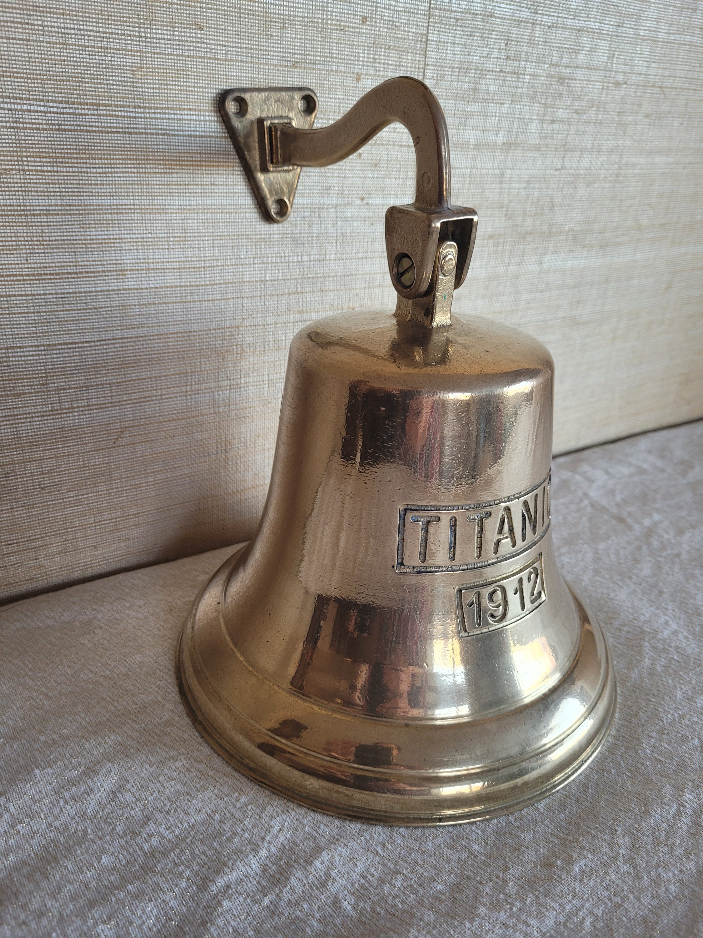Vintage Brass Maritime Ship Bell Titanic Bell 1912 London Hanging Nautical Wall Decor Doorbell