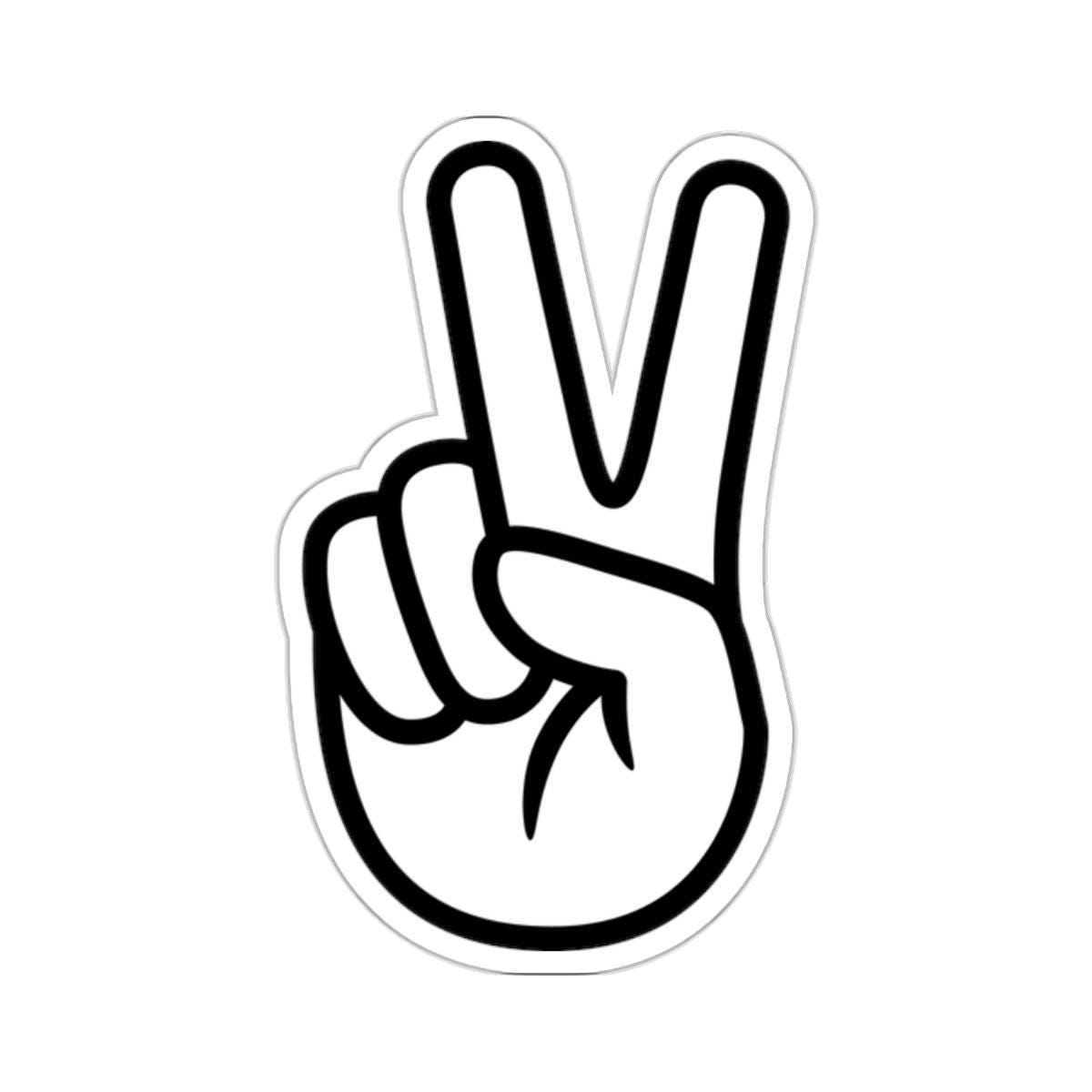 Hand Peace Sign Sticker, V Sign Hand Gesture Sticker, Hand Victory