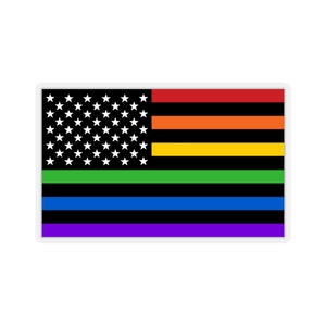 Rainbow American Flag Sticker, adesivo bandiera arcobaleno, Stati Uniti, bandiera orgoglio usa, adesivo patriota gay, adesivo bandiera gay americana, appiccicoso