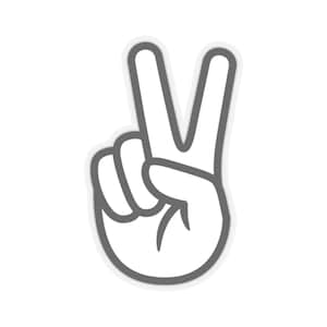 Pegatina de signo de paz con la mano, pegatina de gesto con la mano en forma de V, pegatina de signo de victoria con la mano, transparente