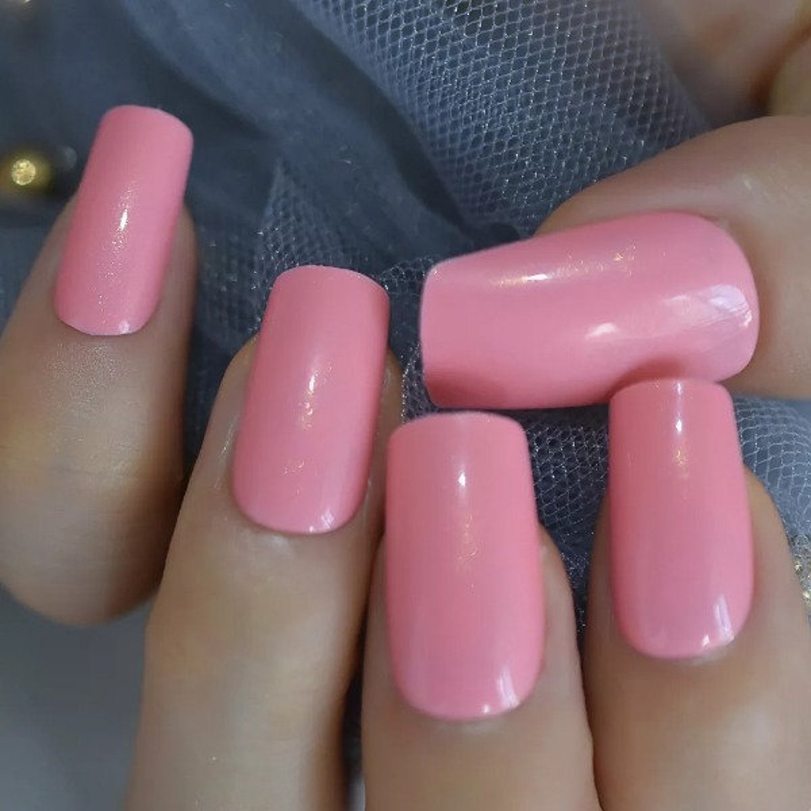 24pcs Medium Square Fake Falsche Nägel drücken auf Nail ...