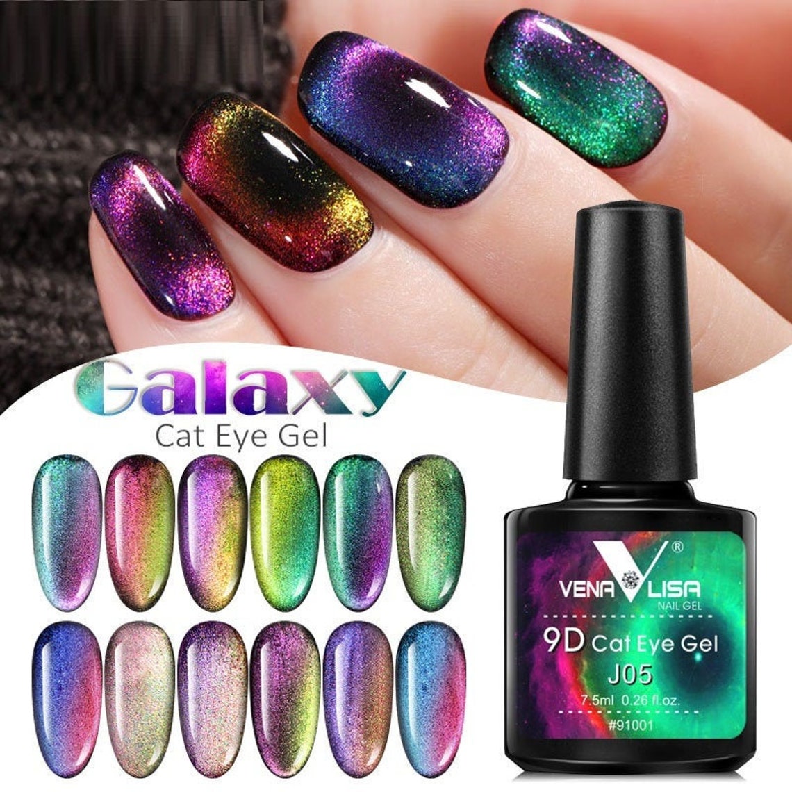 7.5ml Galaxy Cat Eyes Gel Polish UV Soak Off Emaille 16 Etsy