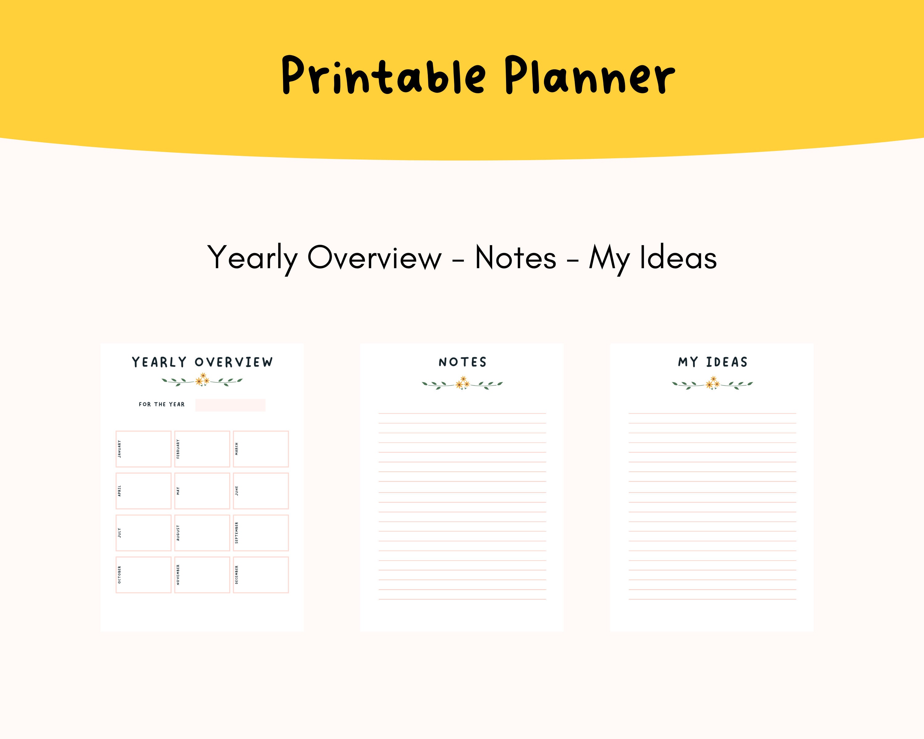 Printable Planner - Minimalist Printable Planner and Organizer - to Do ...