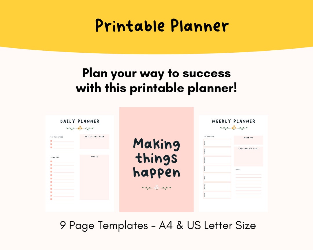 Printable Planner - Minimalist Printable Planner and Organizer - to Do ...