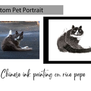 Portrait Haustier Katze benutzerdefinierte Malerei Erinnerungsgeschenk, Benutzerdefinierte chinesische Aquarell, Haustier Porträt, Aquarell Katze Malerei