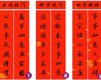 2026 Chinese New Year Door Couplets, Hand written Chinese Calligraphy, 马年,year of the horse