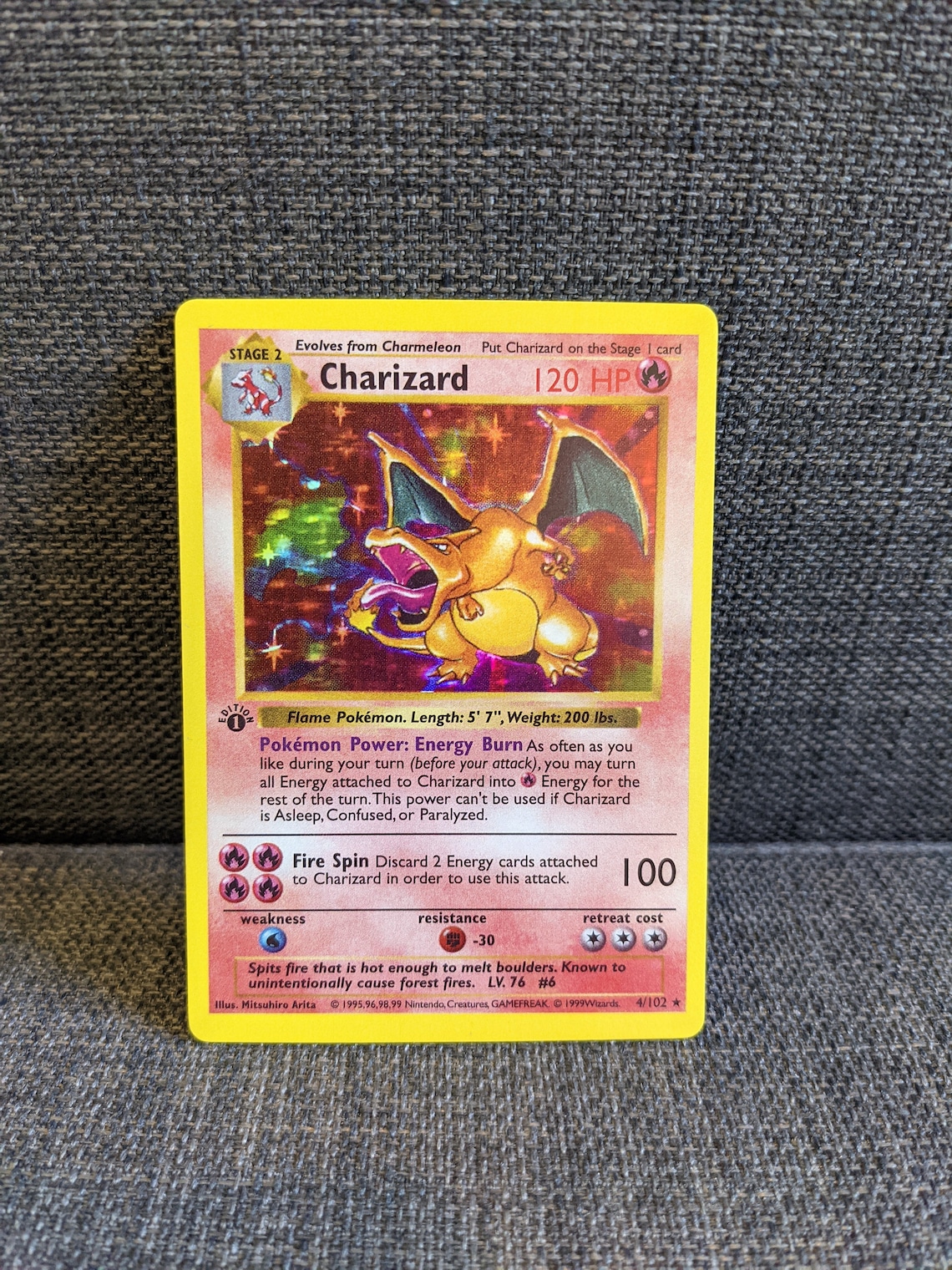 HOLO 04/102 Charizard 1st Edition Base Set SHADOWLESS Etsy