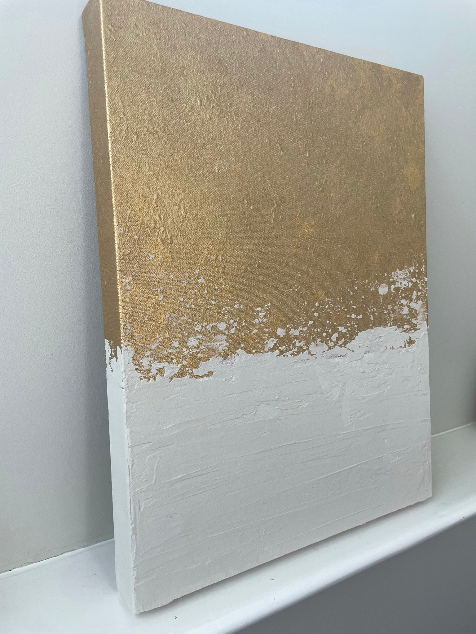Gold art gold canvas textured art wall art bedroom art Etsy