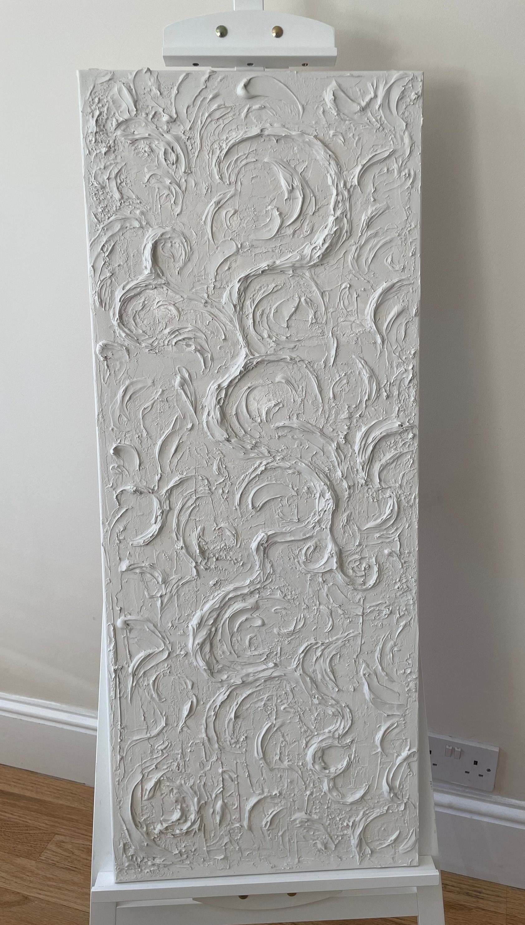 Textured art large wall canvas white art white canvas | Etsy