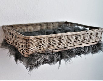 Cozy cat basket for every cat (rectangular) | Cozy basket with lots of space handmade | Birch fur