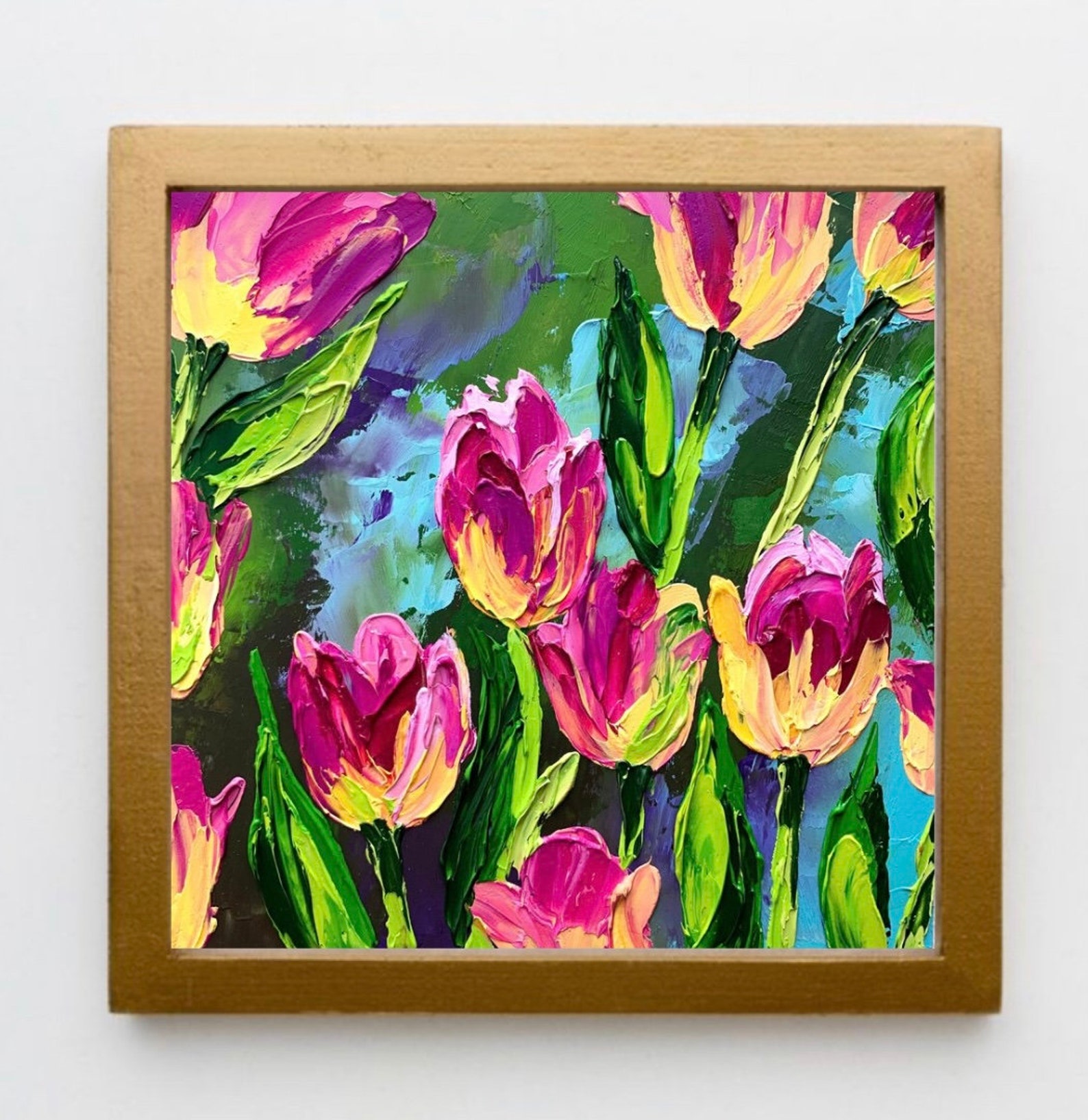 Tulip Oil Painting Original Blooming Tulip Flower Artwork Impasto Tulip ...
