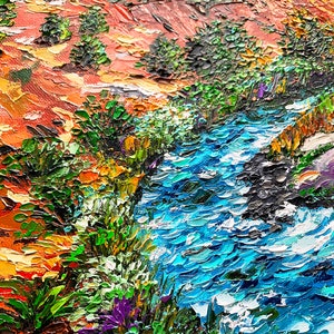 Zion National Park Canvas Oil Painting Custom Southwestern Utah Mountains Landscape Canyon Artwork (20x24) image 6