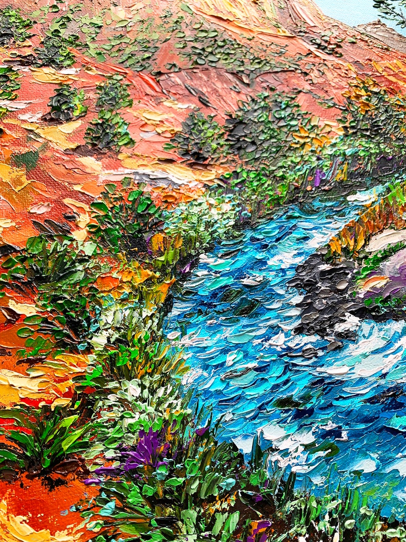 Zion National Park Canvas Oil Painting Custom Southwestern Utah Mountains Landscape Canyon Artwork (20x24) image 6