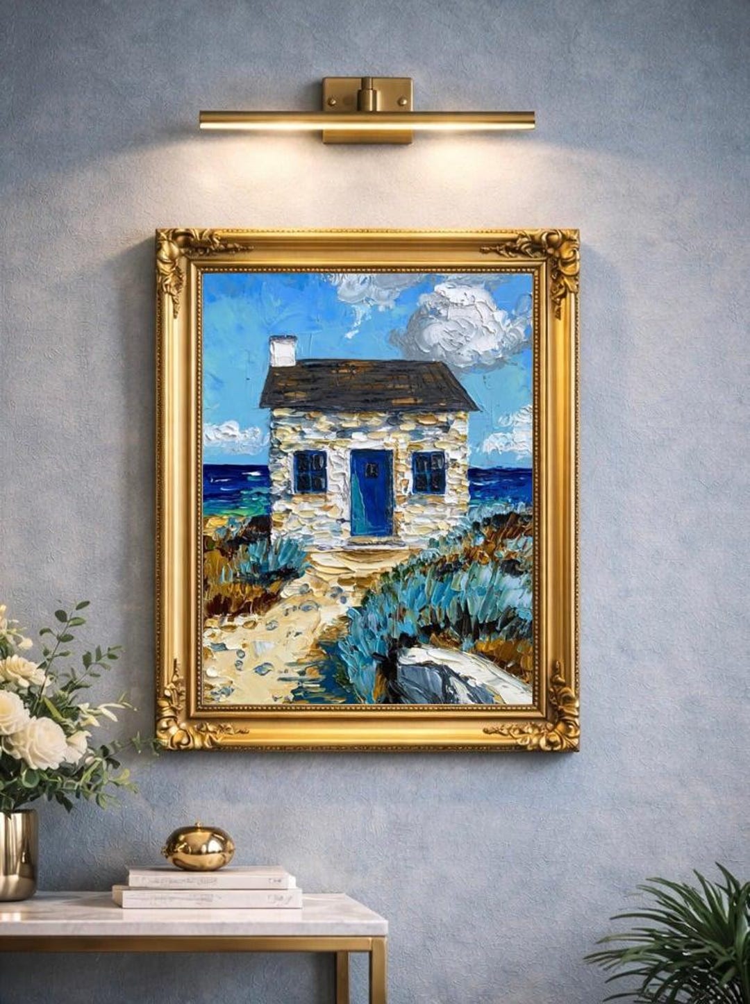 Irish Cottage Oil Painting Original Impasto Ireland Landscape Art Stone ...