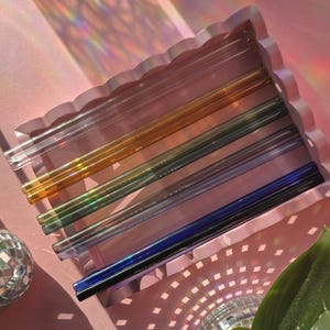 Rainbow Glass Straw: Bright Colored Reusable Drinkware