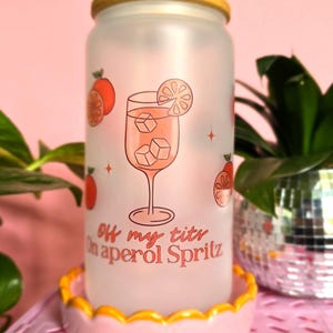 Vaso de vidrio esmerilado Aperol Spritz: un regalo ecológico para beber alcohol