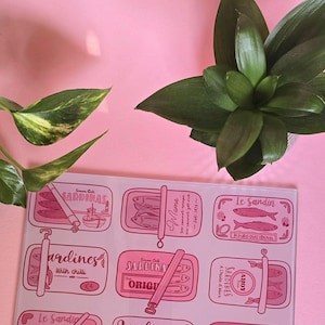 Pink Sardine Tin Glass Chopping Board: Funky Kitchen Decor